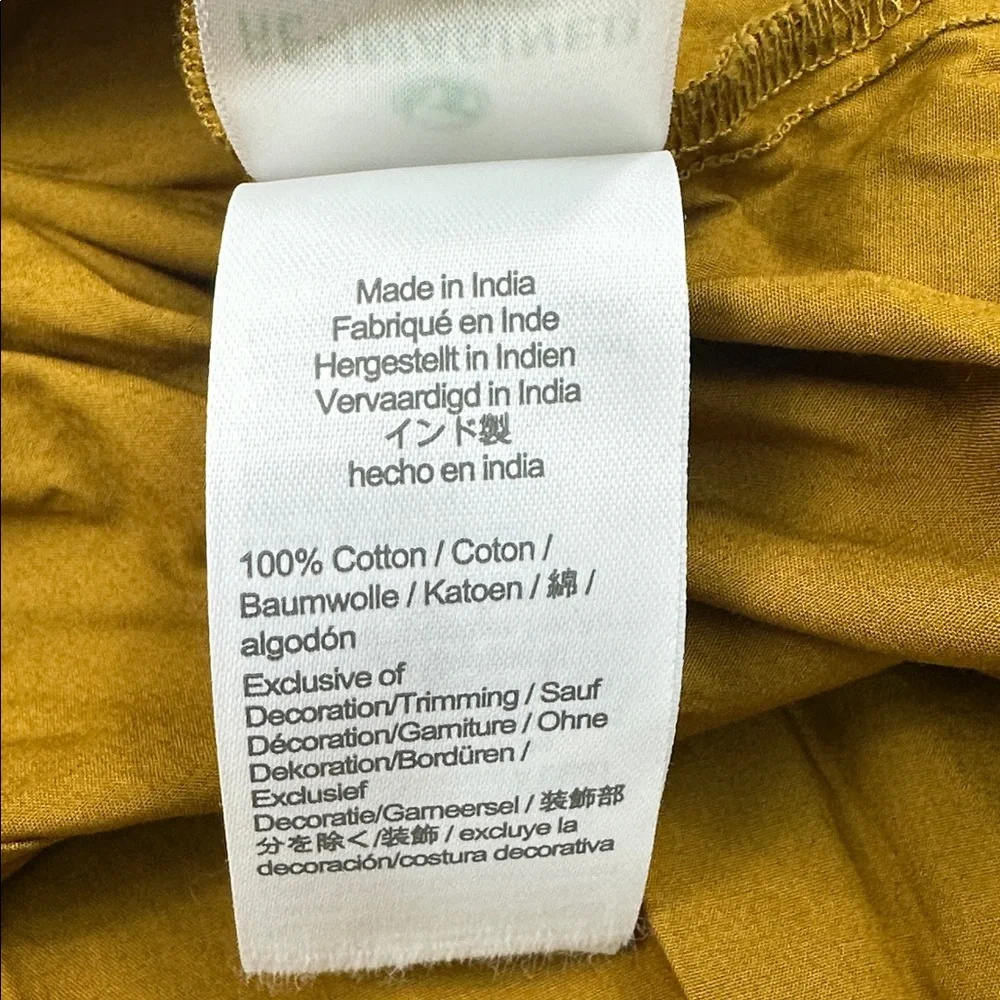 J. Crew Mustard Midi Skirt with Smocked Waist